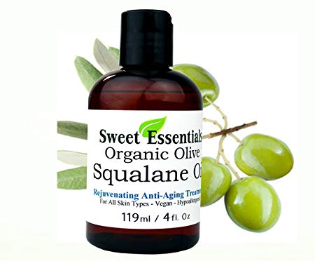100% Pure Organic Squalane Oil - 4oz - Imported From Italy - Olive Derived - Vegan - Anti Aging - Skin Regenerating  - Non Greasy - Doesnt Feel Like The Traditional Oil