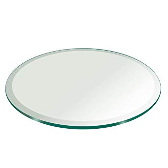 20" Inch Round Glass Table Top 1/2" Thick Tempered Beveled Edge by Fab Glass and Mirror