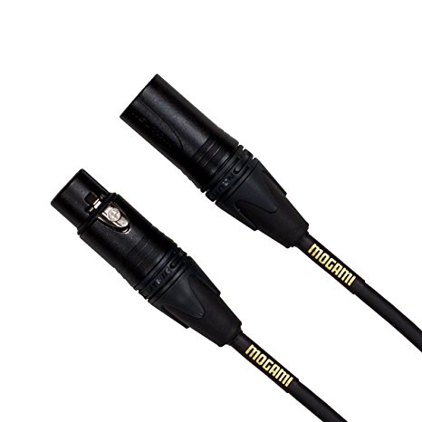 Mogami GOLD STUDIO-02 XLR Microphone Cable, XLR-Female to XLR-Male, 3-Pin, Gold Contacts, Straight Connectors, 2 Foot