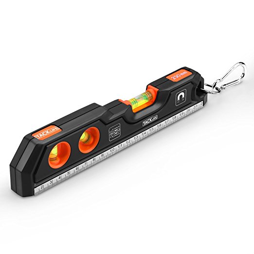 TACKLIFE MT-L05 9-Inch Level Magnetic Torpedo Level- Plumb/Level/45-Degree, Measuring Shock Resistant Spirit Level with High Accurate,Strong Magnetic Based,Stainless Steel Hook