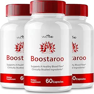 Boostaroo ed Pills Advanced Formula Supplement - Maximum Strength Blood Flow Support Formula, Boostaroo Supplement for Healthy Blood Flow, 60 Capsules per Bottle (3 Pack)