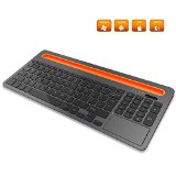 Nulaxy KM04 Dual Device Wireless Bluetooth Keyboard W Touchpad Numeric Keypad and Dock Cradle for iOS Android Window Computers Tablets Smartphones