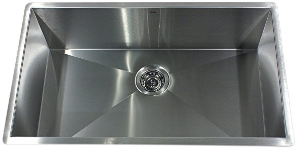 Nantucket Sinks ZR3219-16 32-Inch  Pro Series Single Bowl Undermount  Kitchen Sink, Stainless Steel
