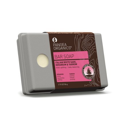 Pangea Organics Bar Soap, Italian White Sage, Geranium & Yarrow, 3.75-Ounce Box