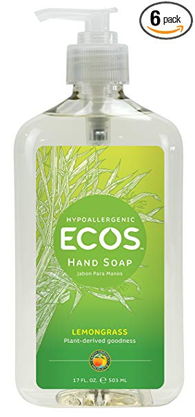 Earth Friendly Products Hand Soap, Lemongrass, 17-Ounce Bottle (Pack of 6)