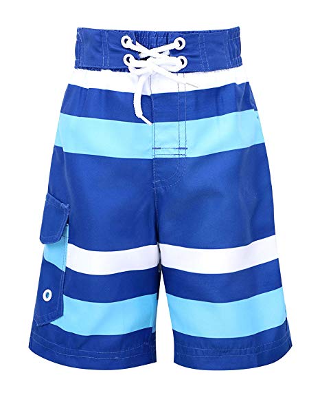 SimpliKids Boy's Quick Dry UPF 50  Sun Protection Swimsuit Beach Shorts Kids Swim Trunks