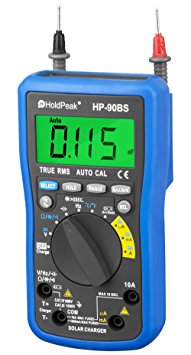 30% OFF HOLDPEAK 90BS Digital LCD Auto-ranging Multimeter With Diode And Continuity Test ¨C This Multi Tester is For Electronic Measurement With Data Hold, Backlight, Solar And USB Charger
