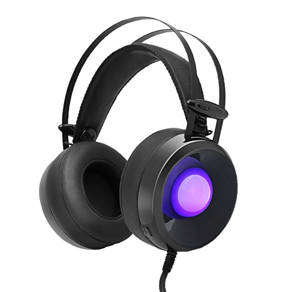 Hotyet Over Ear Gaming Headset with Mic (Black)