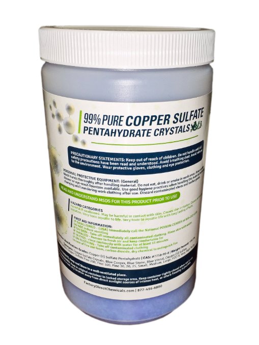 99 PURE Copper Sulfate Pentahydrate Crystals 2 lb