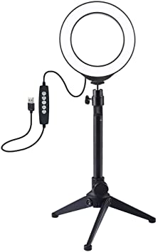 Docooler LED Ring Light with Tripod Stand & Cell Phone Holder for Live Stream/Makeup