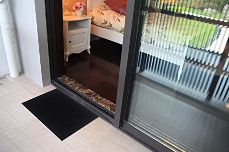 Sweet Home Stores Indoor/Outdoor Utility Ribbed Easy-Clean Rubberback Doormat, 16" x 24", Black