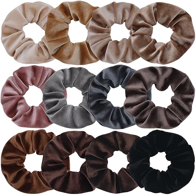 12 Pcs Hair Scrunchies Elastic Hair Ties Ropes Scrunchie for Women or Girls Hair Accessories