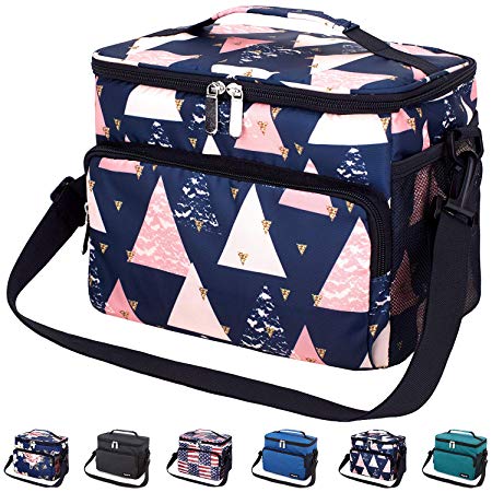 Leakproof Reusable Insulated Durable Cooler Lunch Bag - Office Work School Picnic Beach Lunch Box with Adjustable Shoulder Strap for Women,Men-Triangle