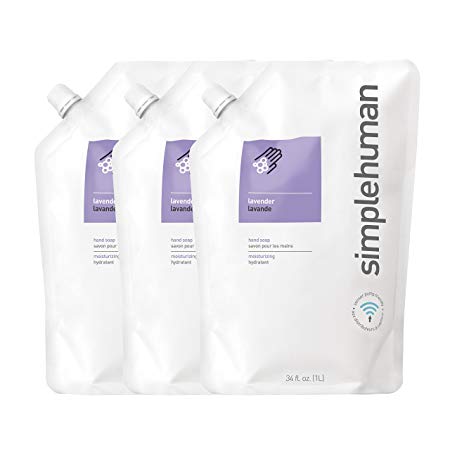 simplehuman Lavender Moisturizing Liquid Hand Soap 34 Fl. Oz. Refill Pouch (Pack of 3)