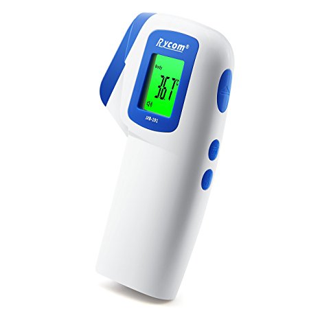 Rycom Digital Thermometer LCD Non-touch IR Temperature 5 in 1 Baby Fever Medical Healthcare Infrared 100% Safe For Infants Kids Children Adults(CE and FDA approved)
