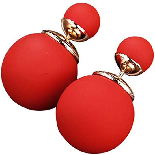 MISSUSO Candy stud double-sided ball colorful Stud Earrings
