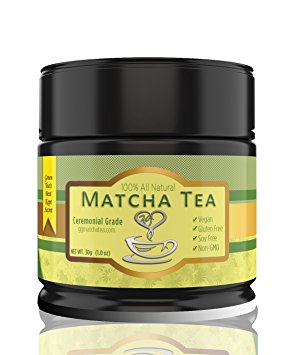 Green Tea's Best Kept Secret | Pure Matcha Green Tea Powder (Ceremonial Grade) | 100% All-Natural | Great for Use in Smoothies, Baked Foods, Lattes, and Iced Tea | 30g