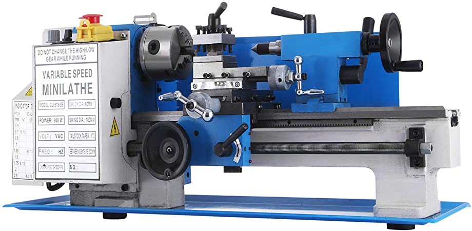 BestEquip Mini Metal Lathe 550W 7 x 12 Inch Metal Lathe 2250 RPM Infinitely Variable Spindle Speed Mini Lathe for Various Types of Metal Wood Turning