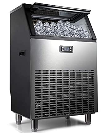 COOLLIFE Commercial Ice Maker - Produces 200lbs of Ice in 24 Hrs with 55lbs Storage Bin (200LBS/24H)