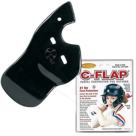 Black Left C-Flap (Right Handed Hitter) Batter's Helmet Face Protector Attachment (Helmet Sold Separately)