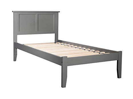 Atlantic Furniture AR8621009 Madison Platform Bed with Open Foot Board, Twin, Grey