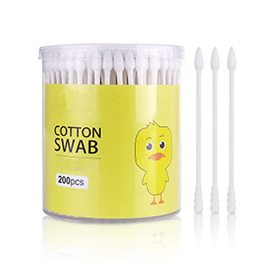 Vinmax Cotton Sticks Spiral Tip Cosmetic Q Tips Paper Stick Cotton Swabs Screw and Pointed Head Cotton Tips Beauty Swabs for Make up & Cleaning Jewelry and Ear 200pcs White