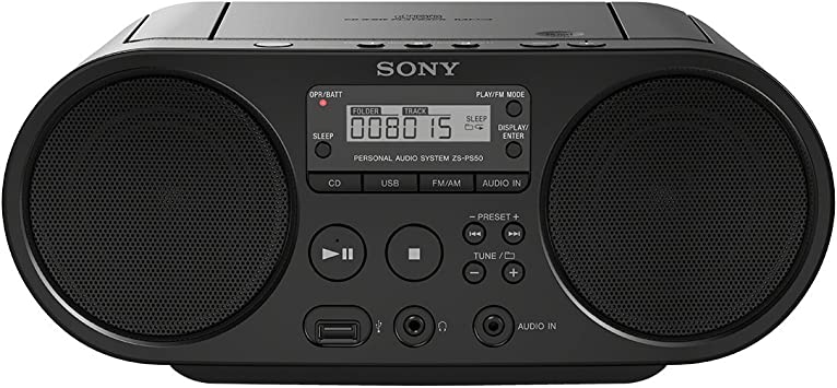 sony CD Boombox with Am/Fm Radio USB Playback/Audio Input, ZSPS50B.CED (USB Playback/Audio Input)