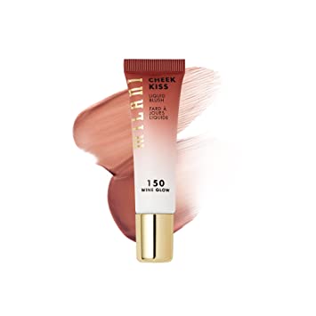 Milani Cheek Kiss Liquid Blush Makeup - Blendable & Buildable Cheek Blush, Lightweight Liquid Blusher and Cheek Color (New Wine Glow)