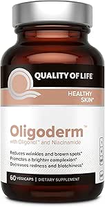 Quality of Life - Oligoderm - Premium Skin Support Supplement Featuring Oligonol and Niacinamide - 60 Capsules