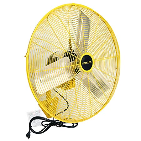 STANLEY ST-24W High Velocity Wall Mount Fan 24" Yellow, Black