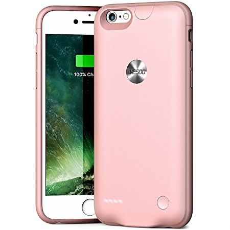 iPhone 6 / 6s Battery Case, Wesoo 2500mAh Ultra Slim iPhone 6 / 6s 4.7inch Portable Charging Case (Rose Gold)