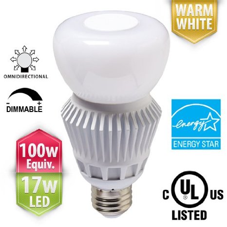 PacLights BO100WW Dimmable Omnidirectional Omni100 LED Light Bulb, Warm White
