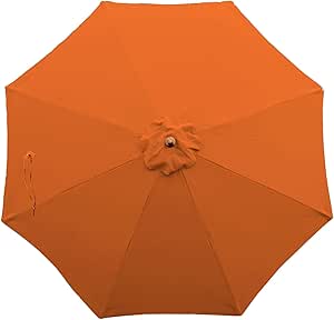 FORMOSA 9ft Market Patio Umbrella Canopy - 8 Ribs Canopy Replacement - 300D UV Protective and Water Resistant Patio Canopy - Premium Quality Replacement Canopy (Canopy Only) (Tuscan Orange)