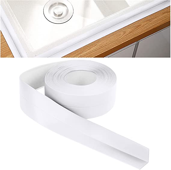 Flintronic Rodapiés Autoadhesivo Flexible, 4.5m x 38mm Perfil PVC, Rodapie de Acabado Rodapiés Flexible Cinta Autoadhesiva para Cocina y Baño, Blanco