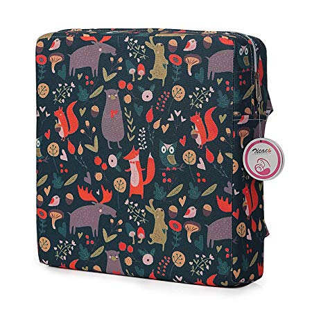 Zicac High Chair Portable Booster Seat Cushion Travel Dining Seat Pad for Toddler Kids Baby Infant Washable Thick Chair Seat Pad (Forest Animals)