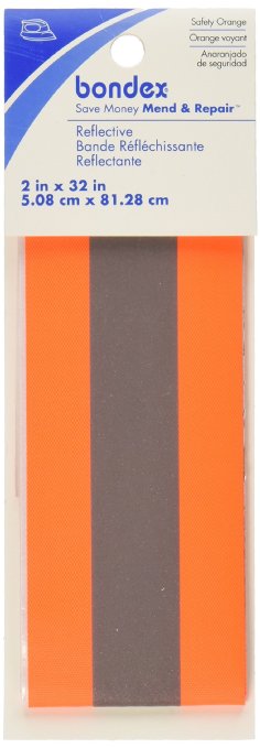 Bondex Iron-On Florescent Reflective Tape 2"X32"-Orange