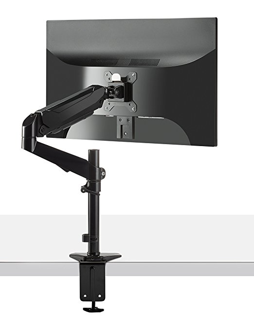 Fotolux Premium Gas Spring Monitor Mounting Arm For 15"-27", Easy Installation With Quick Release Fast Mounting Plate