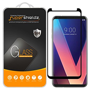 Supershieldz for LG V30 Tempered Glass Screen Protector, [3D Curved Glass] Anti-Scratch, Bubble Free, Lifetime Replacement Warranty (Black)