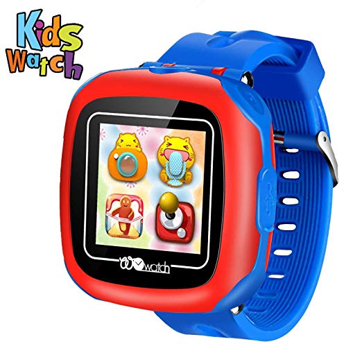Jsbaby Game Smart Watches for Kids with 1.5’’ Sensitive Colorful Touch Screen Pedometer Step Health Monitor Voice Record time Alarm Birthday for Girls and Boys (Game Blue)