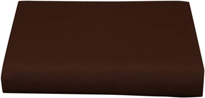 Cathay Luxury Silky Soft Polyester Single Fitted Sheet, Queen Size, Chocolate