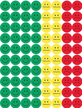 Hygloss 41225 15-Sheet Behavior Stickers, 1/2-Inch, Green, Yellow and Red, 1200-Pack