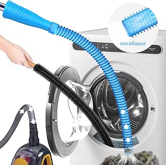 4 Pieces Dryer Vent Cleaner Kit with Brush, Dryer Vent Cleaner Vacuum Attachment Dryer Lint Remover Brush for Washer and Dryer