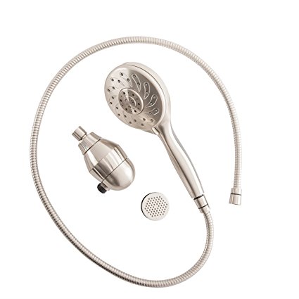 Culligan S-H200-BN Hand-Held Filtered Shower Head with Massage and Magnetic Base, Brushed Nickel Finish