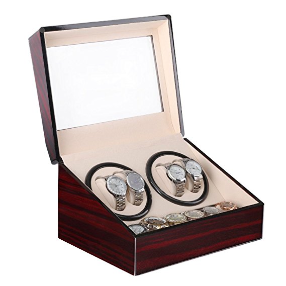 Automatic Watch Winder Box Luxury Wooden Storage Case