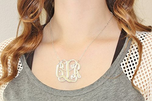 Large Monogram Necklace 2 Inch Personalized Acrylic Monogram Necklace, Over 50 Color Choices! - AM10