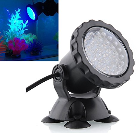Deckey Waterproof 36 LED Submersible Spotlight Landscape Lamp for Aquarium Fish Tank, Garden Fountain, Pond Pool (Blue)