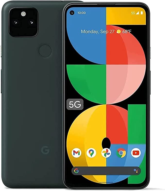 Google Pixel 5a with 5G (128GB, 6GB) 6.34" OLED, Snapdragon 765G, 4K Dual Camera, IP67 Water Resistant, Volte Fully Unlocked (GSM CDMA, Global US Model) (w/Fast Car Charger, Mostly Black)