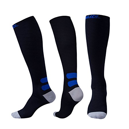HotLife Compression Socks (20-30 mmHg) - REINFORCED TOE & HEEL - Best for Men & Women, Sports, Running, Nurses, Flight Travel, Maternity Pregnancy, Boost Stamina, Circulation & Recovery (1 Pair)