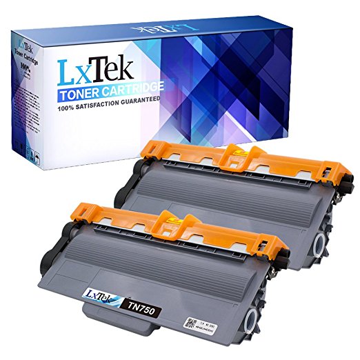 LxTek Compatible Toner Cartridge Replacement Set For Brother TN750 (2 Black Toners) For Use With Brother LaserJet HL-5440D HL-5450DN HL-5470DW HL-5470DWT HL-6180DW HL-6180DWT MFC-8710DW MFC-8910DW