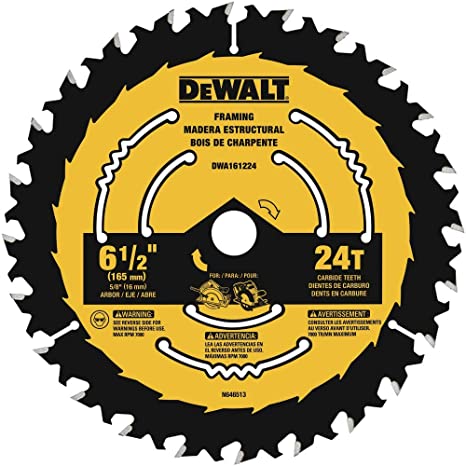 DEWALT DWA161224 6-1/2-Inch 24-Tooth Circular Saw Blade